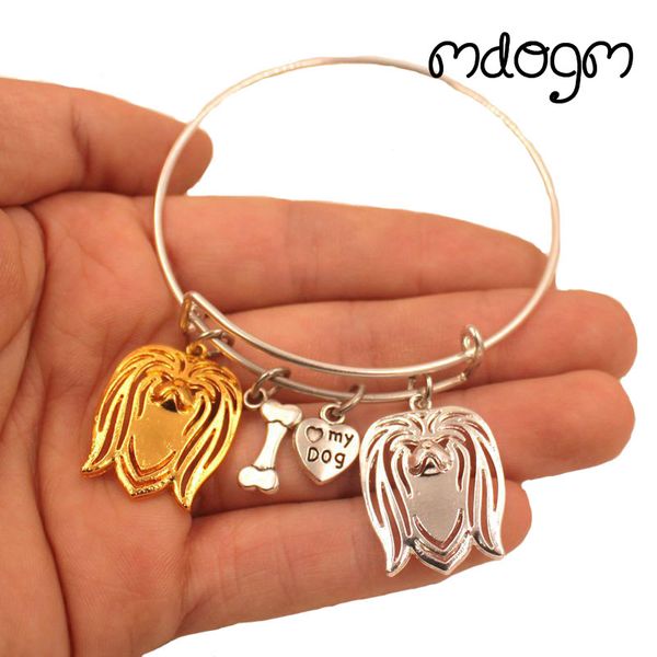 

2018 new cute fashion animal bracelet bangles pekingese dog love alloy metal men women male female girls jewelry gift s164, Black