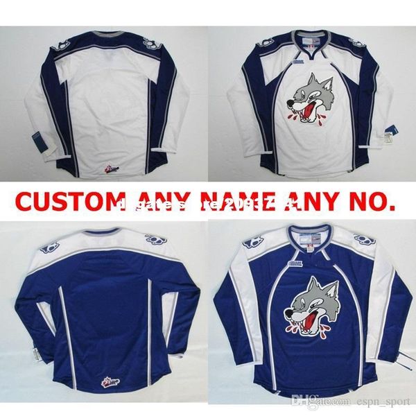 

custom customize ohl sudbury wolves jersey mens womens kids personalized 100% stitched any name ice hockey jerseys goalit cut jersey, Black;red