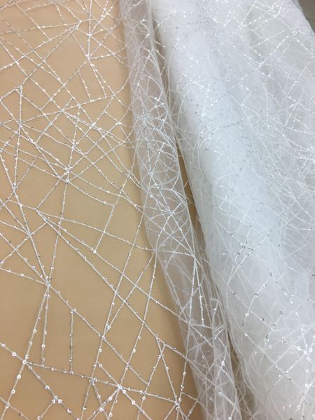 

fashion style tulle floral embroidery lace fabric for wedding bridal dress evening dress 100% polyester veil lace by 5 yard, White;gold
