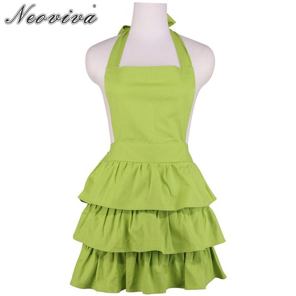 

neoviva solid green thick canvas apron for hostess vintage ruffles plus size style susan sleeveless girls skirt eco aprons maid