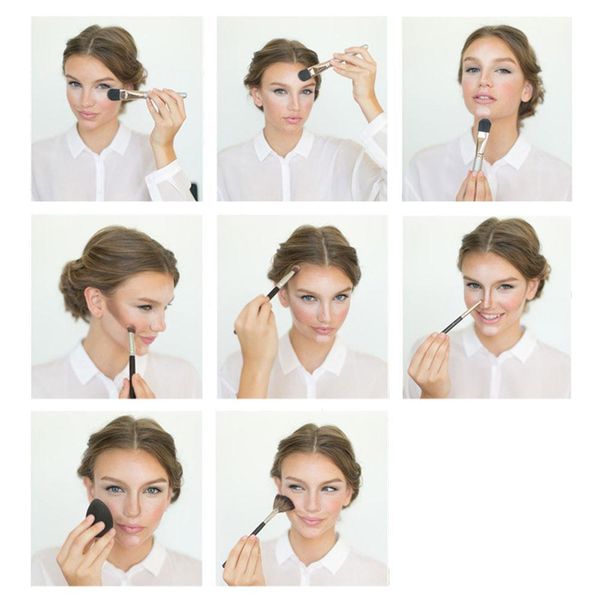 

professional dual colors foundation embellish contour highlighter powder makeup