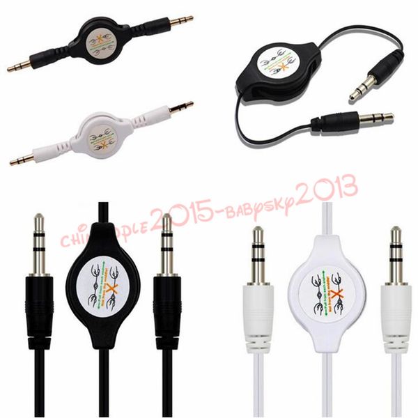 

retractable aux cable stereo 3.5mm to 3.5 jack male to male car audio flexible extension cable for iphone mp3 speaker headphone