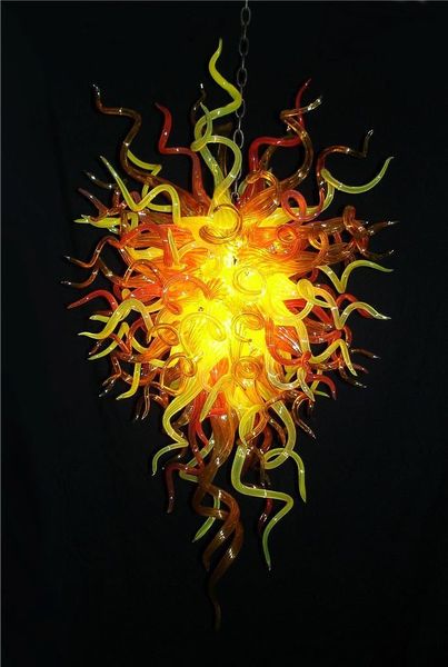 

creative design l decor artistic lamps amber colored long chain style hand blown glass chandelier light fixture