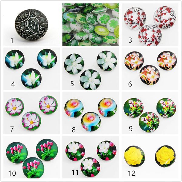 

9 style noosa snap pastoralism style jewelry diy glass buttons snap fit 18mm snap bracelets bangle