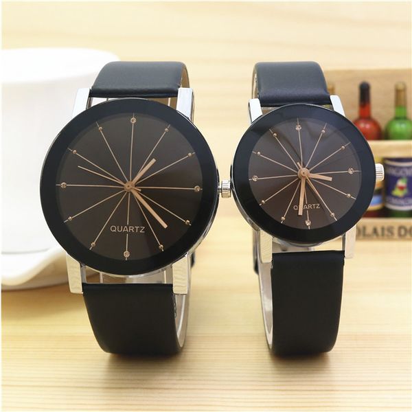 

new classic couple watches fashion men's and women's quartz wristwatches casual belt neutral watch sale, Slivery;brown
