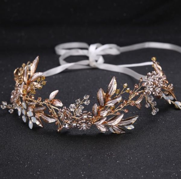 

bridal jewelry, leaf modeling, diamond drill, alloy belt, bride wedding accessories, headband, p studio headwear, Slivery;golden