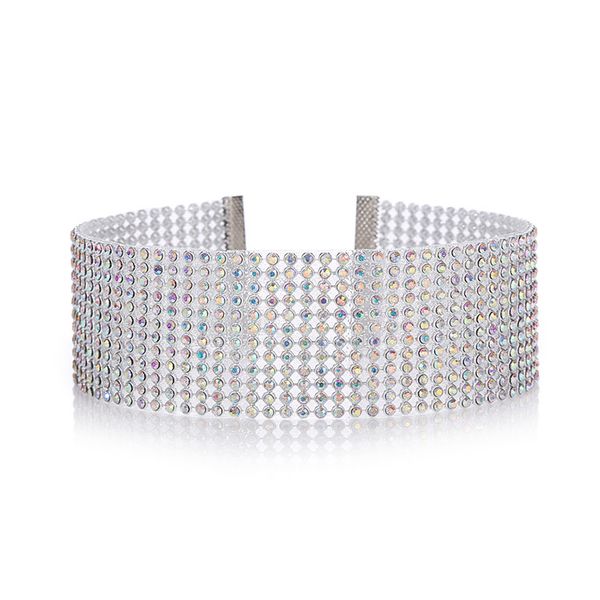 

whole saletrendy rhinestone choker necklaces women created crystal wide chocker necklace party wedding jewelry gargantilla mujer, Golden;silver