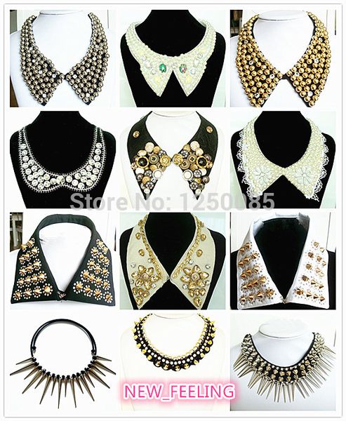 

fashion handmade women false collar neck accories,vintage bubble bib statement necklace lady collars, Golden;silver
