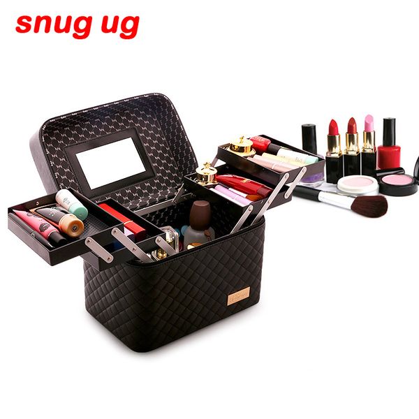 

snugug new cosmetic case multifunctional portable cosmetics large capacity multi-layer makeup artist professional cosmetic box