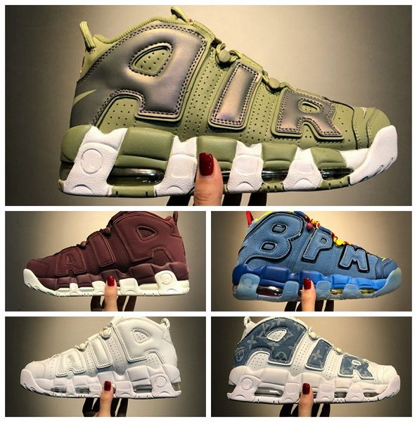 

2018 новый sup воздуха более uptempo мужская женская баскетбольная обувь высокого качества большой пиппен спортивный спорт 902290-700 сша 5, Black