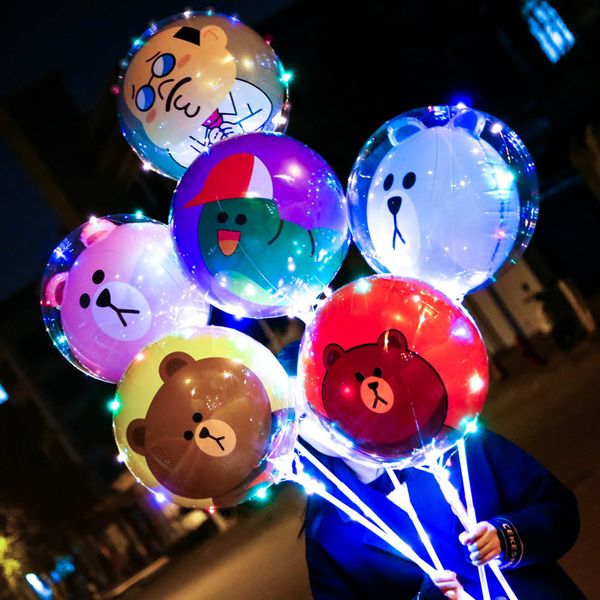 

Led cartoon bobo ball balloon luminou light up tran parent balloon toy 20 quot fla hing balloon with tick for fe tival party wedding de