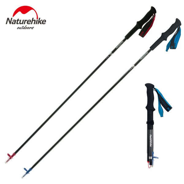 

2pcs collapsible nordic walking sticks folding trekking hiking pole carbon fiber ultralight walking canes with quick lock system