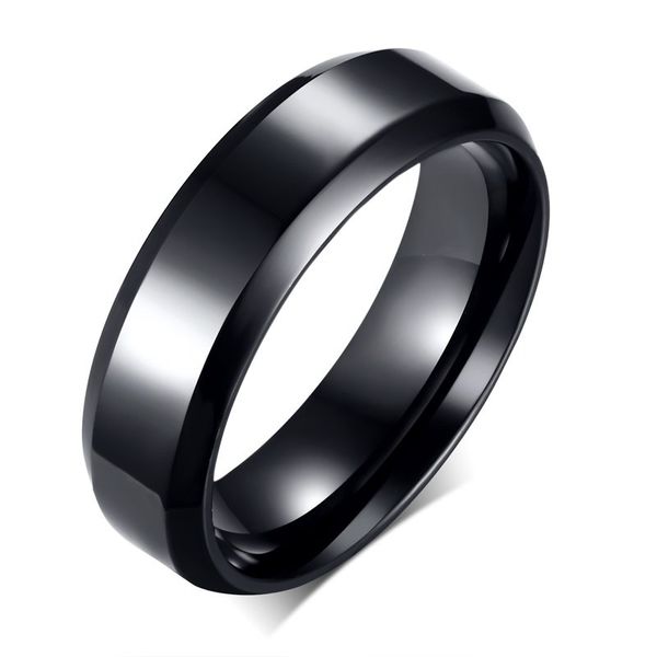 

6mm sliver gold black color fashion simple lover's ring stainless steel rings jewelry gift for men women j143, Golden;silver