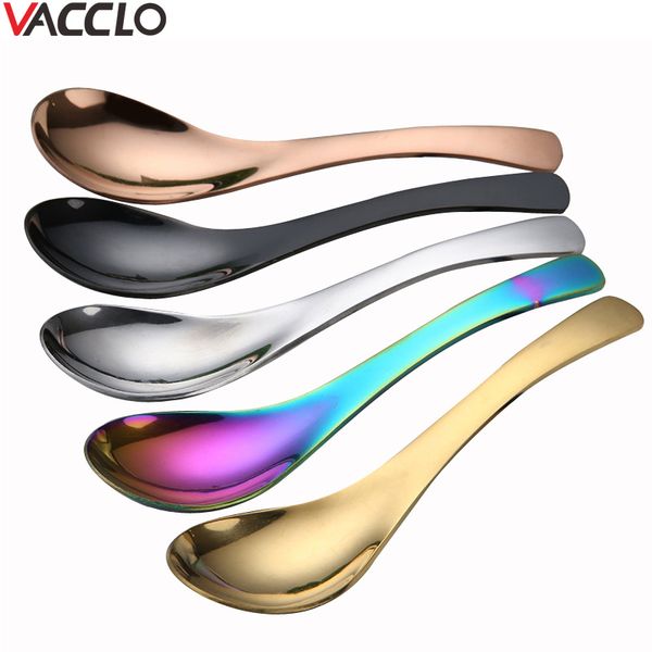 

vacclo stainless steel chinese spoons round bottom count spoons thick multi-specification deepened custom-made tableware