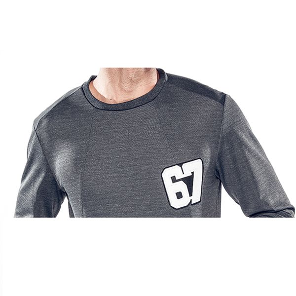 

jcchenfs 2018 new fashion sweatshirts men's solid color casual shirt long-sleeved o-neck 67 patch sweatshirt pullovers men, Black