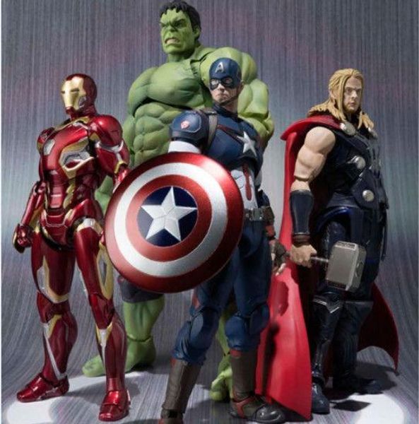 

new 16-22cm avengers thor iron man hulk captain america movable action gift t04 1pcs