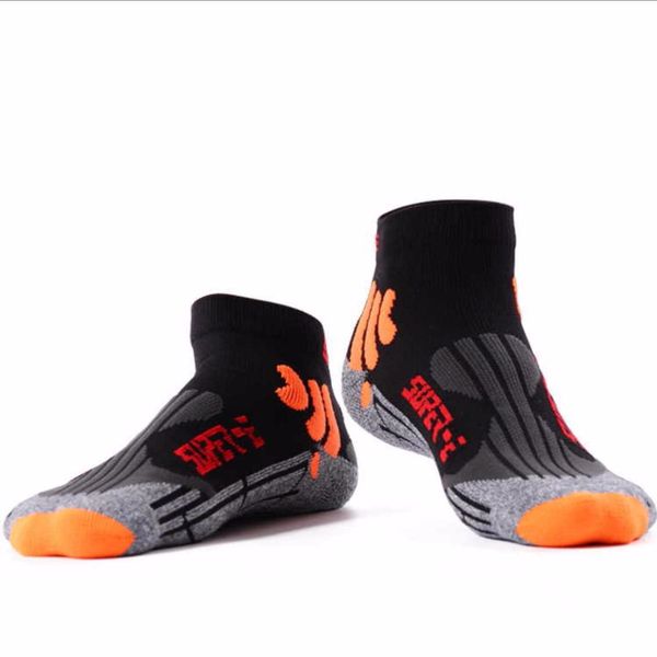 

1 pair mens jogging sock slippers eu (39 to 42 ) nylon soft wicking running socks gym fitness leisure outdoor sport meias, Black