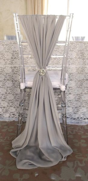 

chiffon silver crystal romantic beautiful wedding supplies wedding events chair sash chair covers
