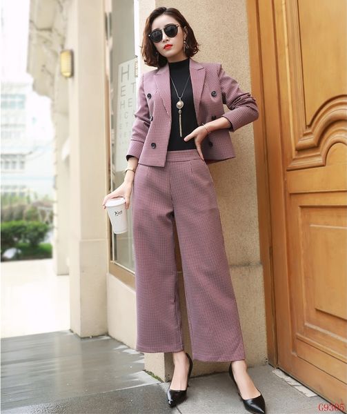 

new 2019 fashion casual blazer women business suits pant and jacket sets work wear ladies office uniform styles, White;black
