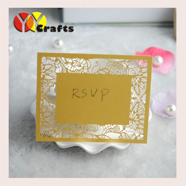 

customize printable wedding cards matching rsvp card pearl paper laser cut rose design printing serive for wedding favor