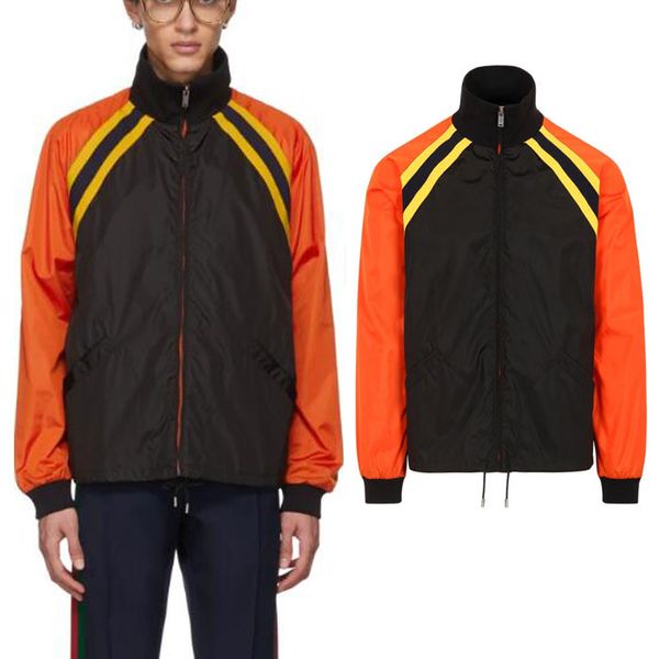 

lightwieght windbreaker outerwear men full zippers fashion design jacket with contrast color jackets male, Black;brown
