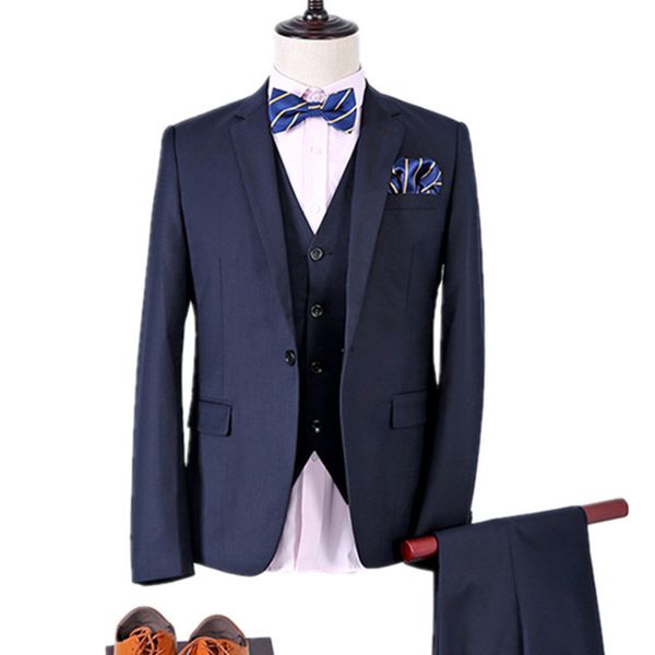 

fashion new men's casual business suit sets / men's groom wedding 3 piece suits blazer jacket coat trousers pants vest waistcoat, White;black