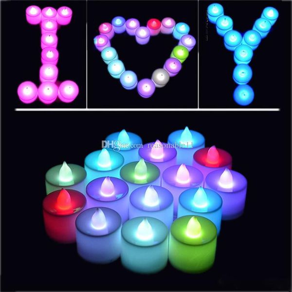 

led candle tealight flickering flame less battery pillar tea candles light romance wedding birthday party christmas candles goods