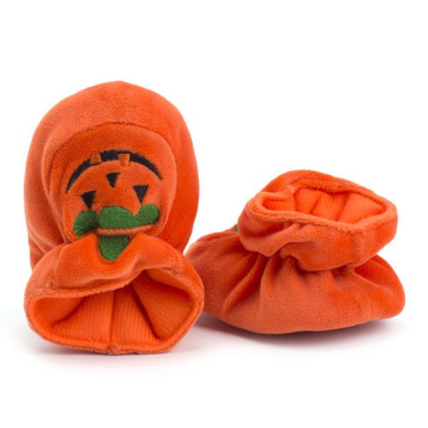 

emmababy infant toddler baby girl solid soft sole pumpkin prewalker warm cotton halloween shoes