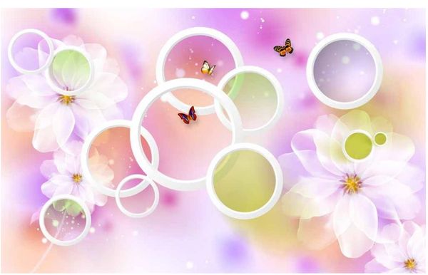 

custom p wallpaper ktv original modern minimalist 3d circle transparent flower background wall 3d wallpaper mural wall painting