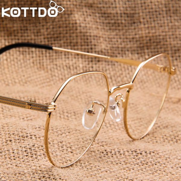 

kottdo 2018 fashion metal glasses frame polygon flat mirror retro glasses optical eyeglasses for women men, Silver