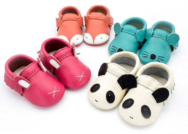 

hongteya genuine leather baby moccasins boys girls infant shoes slippers animal first walkers fringe skid-proof kids shoes