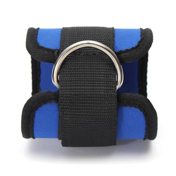 

new d-ring ankle anchor strap belt multi gym cable attachment thigh leg pulley strap lifting fitness exercise training equipment, Blue;black