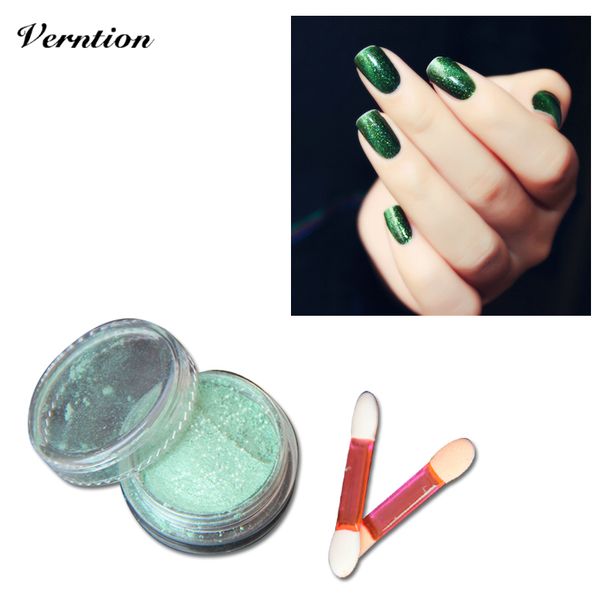 

verntion nail design rubbing acrylic powder mirror effect glitter holographic powder chrome pigment semi permanent gel polish, Silver;gold