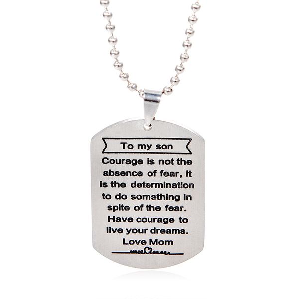 

stainless steel necklace family jewelry gift dog tag engraved necklace, Silver