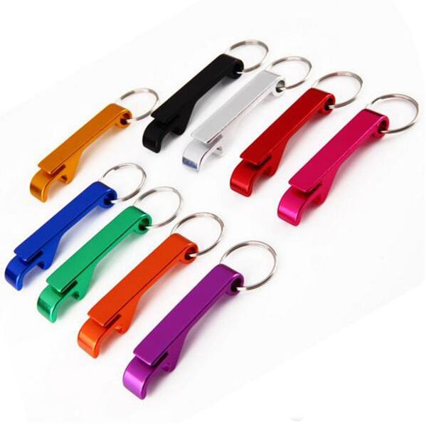 

beer can bottle opener aluminum alloy opener keychain portable multifunction opener kitchen dining bar tool many colors tc181101 500pcs