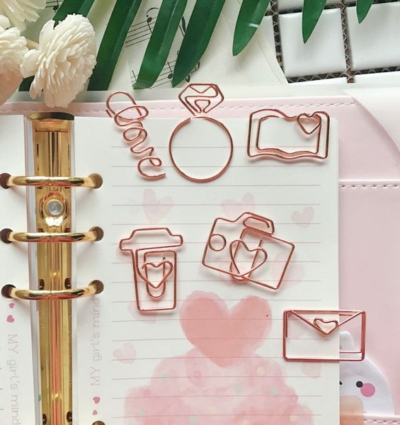 

tutu rose gold paper clips bookmark planner tools scrapbooking tools memo clip metal binder paperclip h0137