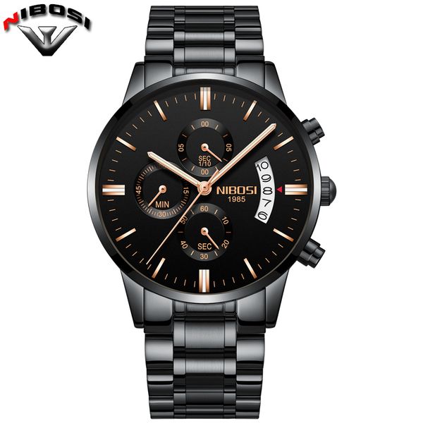 

sport casual quartz watches men stainless steel 30m waterproof luxury male clock hour time army mens wristwatch 2309, Slivery;brown