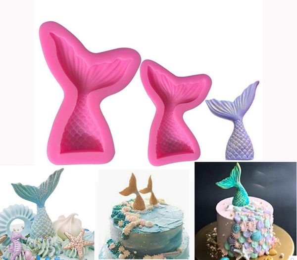 gelatine antiaderenti per cioccolatini cupcake Stampi in silicone a forma di coda di sirena 2 pezzi caramelle