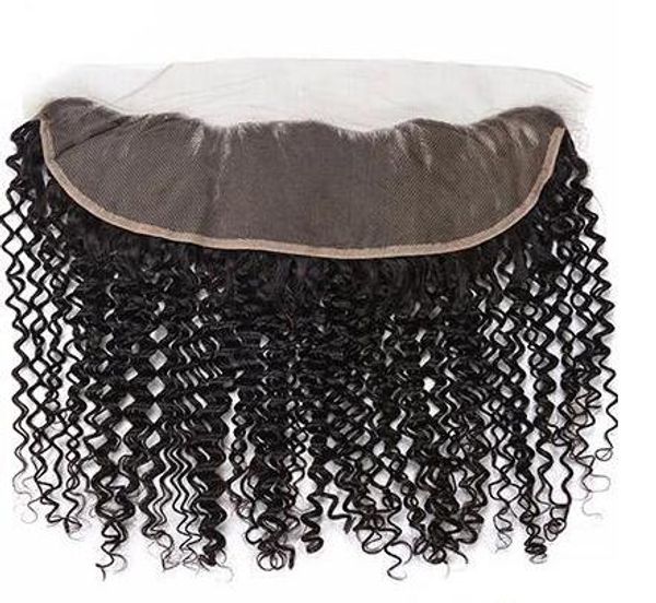 

brazilian jerry curl 13x4 lace frontal closures part 100% malaysian indian peruvian cambodian unprocessed virgin human with baby hair, Black;brown