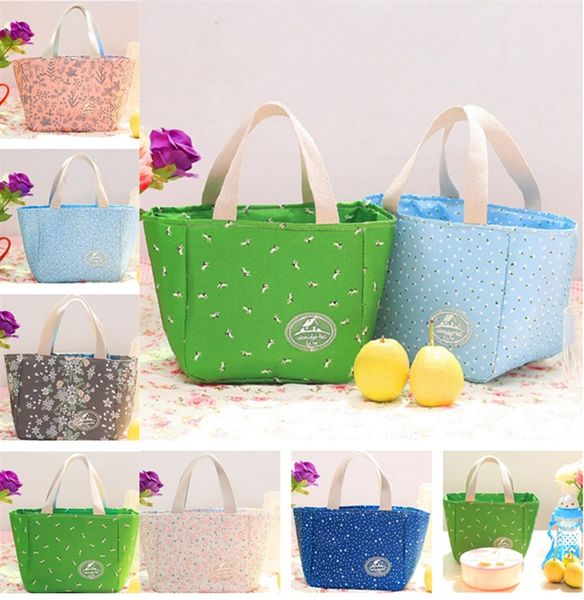 

portable picnic bento bag handbags thermal insulated bag lunch hand totes storage bags t5i014 60pcs