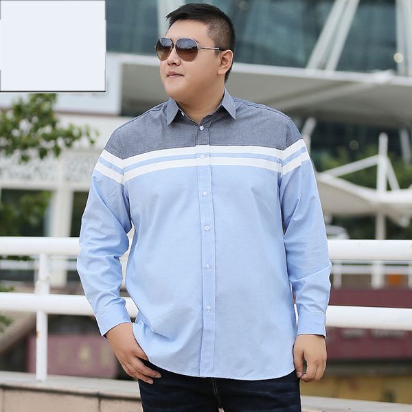 

large size men's autumn new product plus fertilizer xl long-sleeved shirt simple popular super fat extra large, White;black