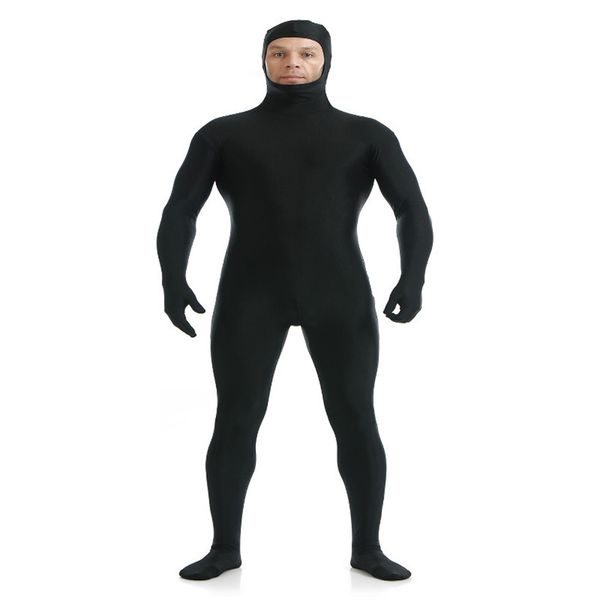 

sof010) black lycra spandex full body fetish zentai skin tights bodysuit cosplay costume unitard jumpsuit dancewear