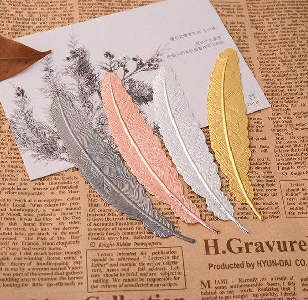 

старинные металлические перья закладка документ книга марка этикетки золотой серебряный розовое золото закладка офис школьные принадлежности