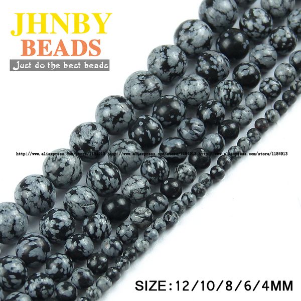 

jhnby natural stone snowflake stone alabaster beads round loose beads ball 4/6/8/10/12mm jewelry bracelet making diy