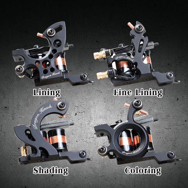 

4 шт профессиональные татуировки Dragonhawk тонкой подкладкой затенение татуировки пистолет окраски подкладка 10 обертывания татуировки машины