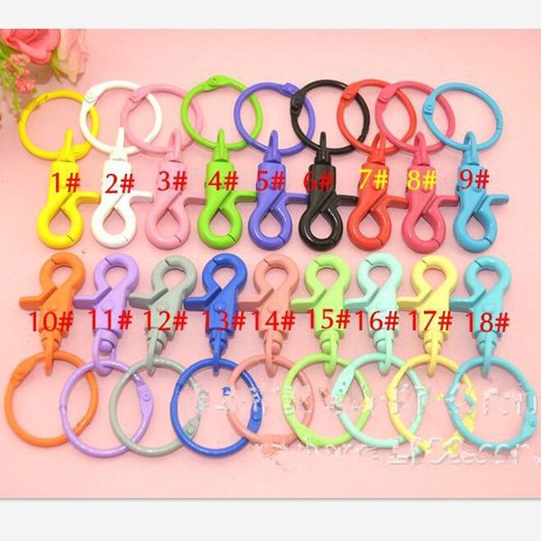 

5pcs multicolor lobster clasps keyring split ring keychain fits dog/handbags key chains sleutelring llavero z673, Silver