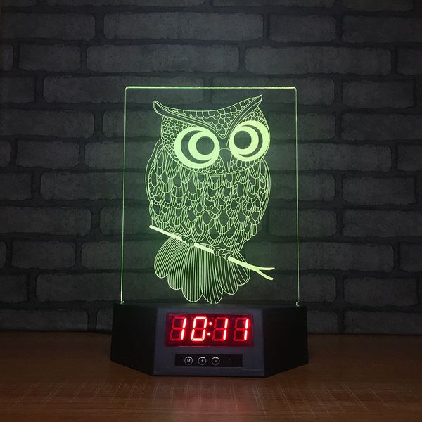 2020 Visual Owl 3d Illusion Night Lights Led Change Desk Lamp