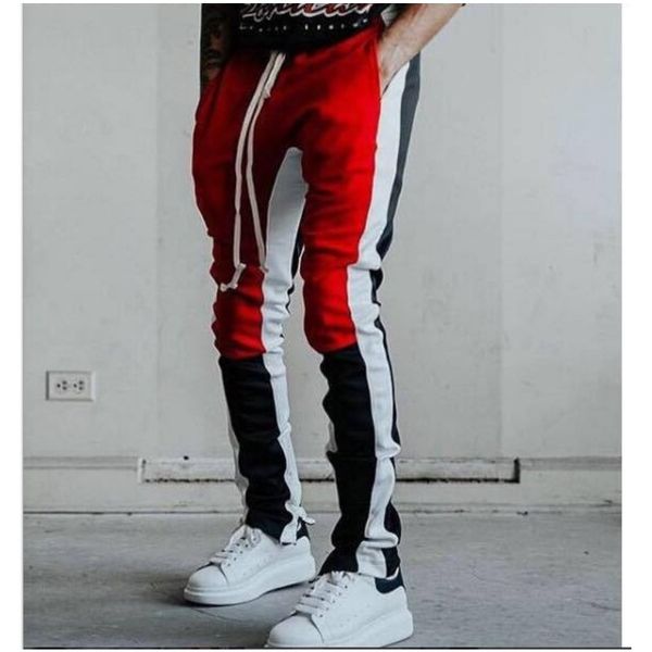 

2018new hiphop fifth pants. god zipper calabasas pants track of side fear casual joggers men colour sweatpants collection egscm, Black