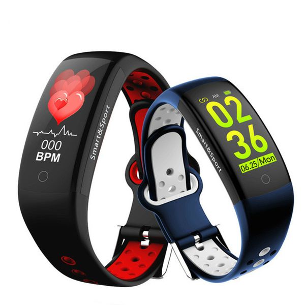 

new touch screen smart bracelet blood pressure heart rate pulse bluetooth smart wristband pedometer calorie for men and women, Slivery;brown
