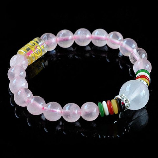 

8mm natural pink crystal beaded bracelets, fine gemstone beads bracelets jewelry for women gifts with certificate drop shipping, Golden;silver